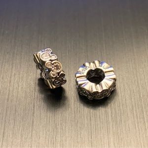 2 Authentic Pandora Disney Mickey All Around Spacer Charm ~ A PAIR ~